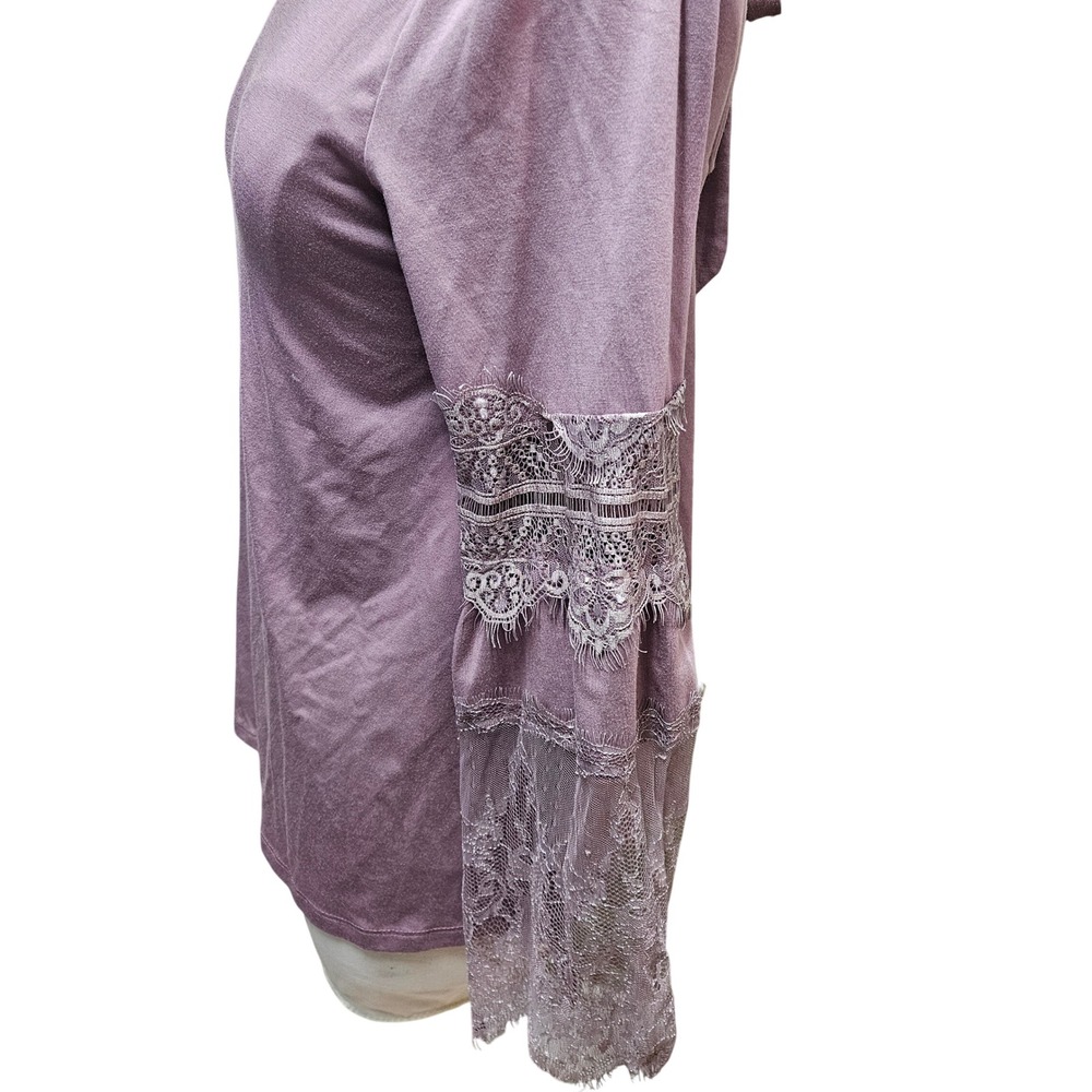 Coco +‎ Jaimeson Long Sleeve Shirt Lace Sleeves Women's Size S Purple